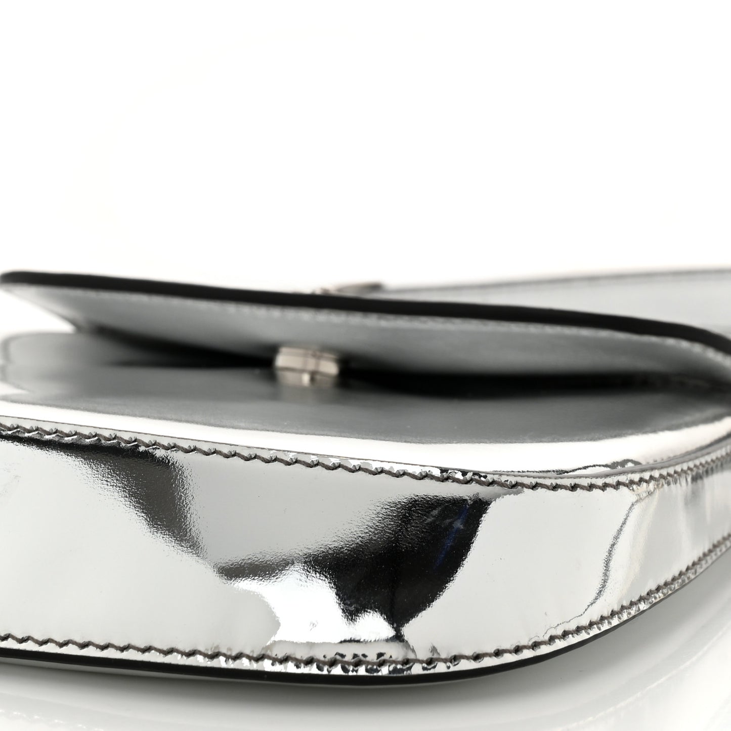 Spazzolato Mini Cleo Flap Adjustable Strap Shoulder Bag Silver