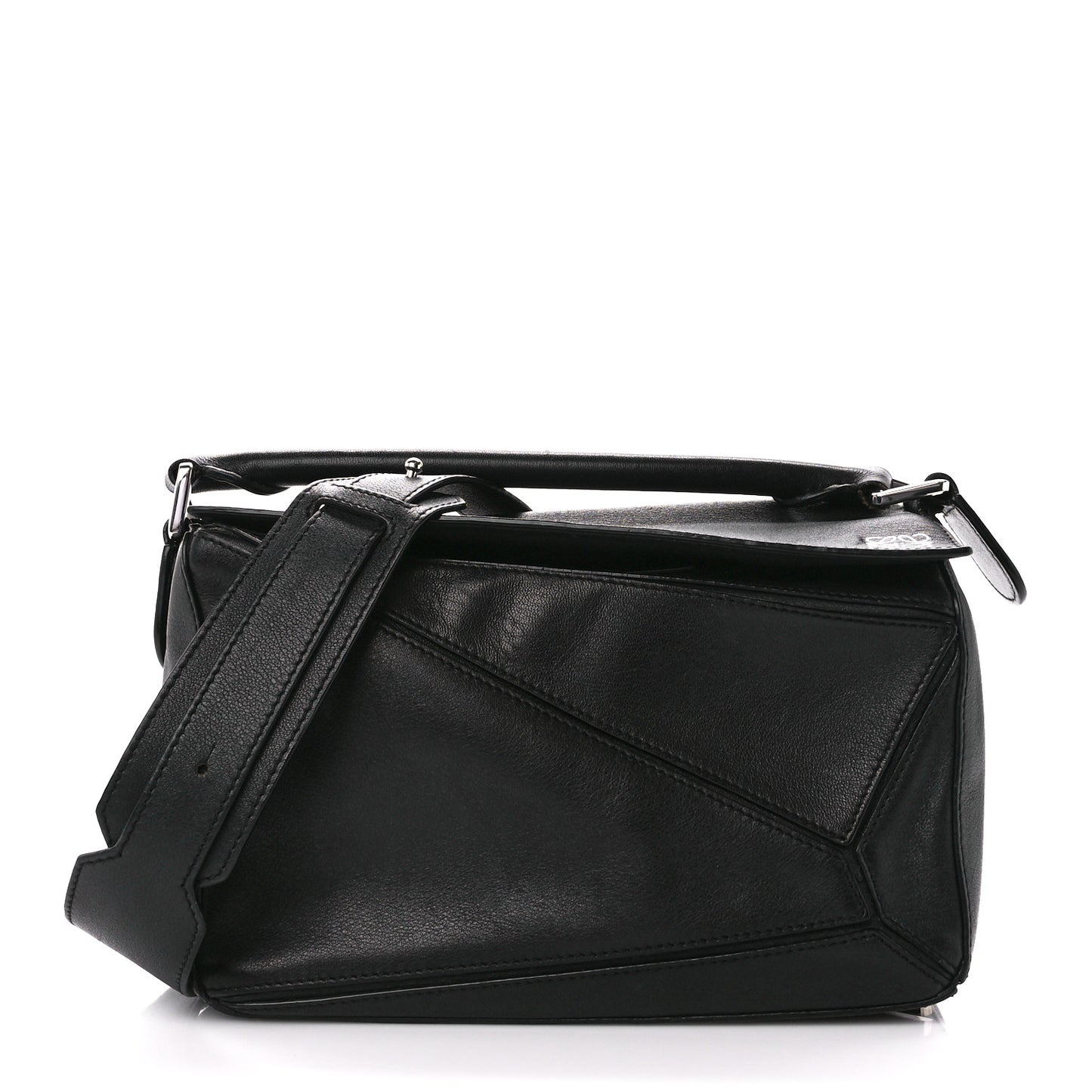 Calfskin Small Puzzle Bag Black