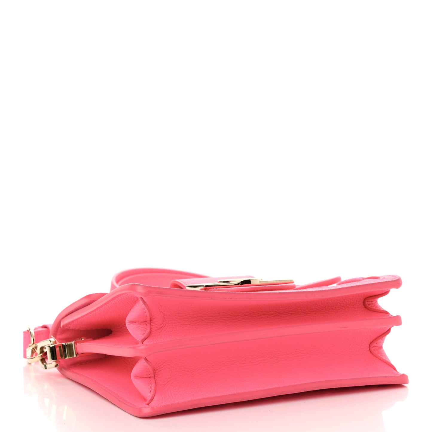 Grained Calfskin Tufted Monogram Mini Dauphine Fluo Pink