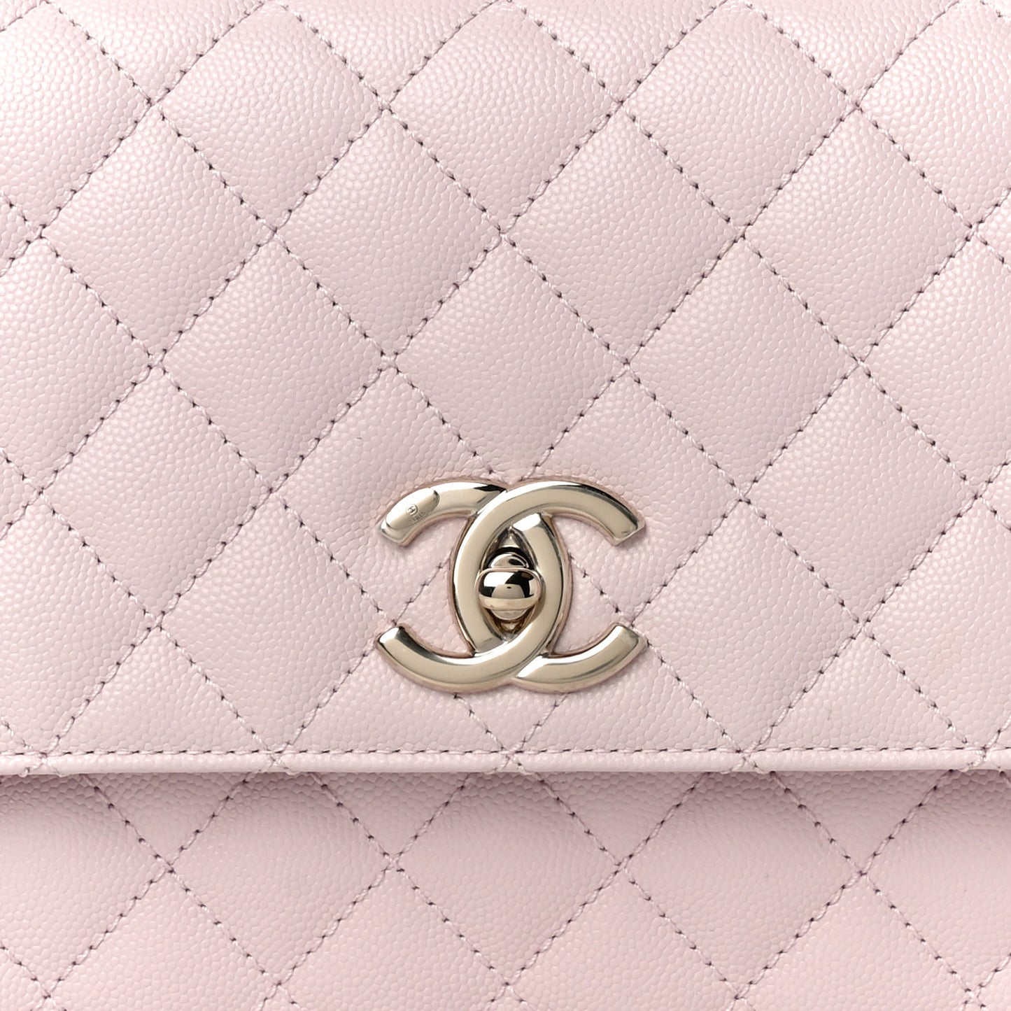 Caviar Quilted Small Coco Handle Flap Light Pink