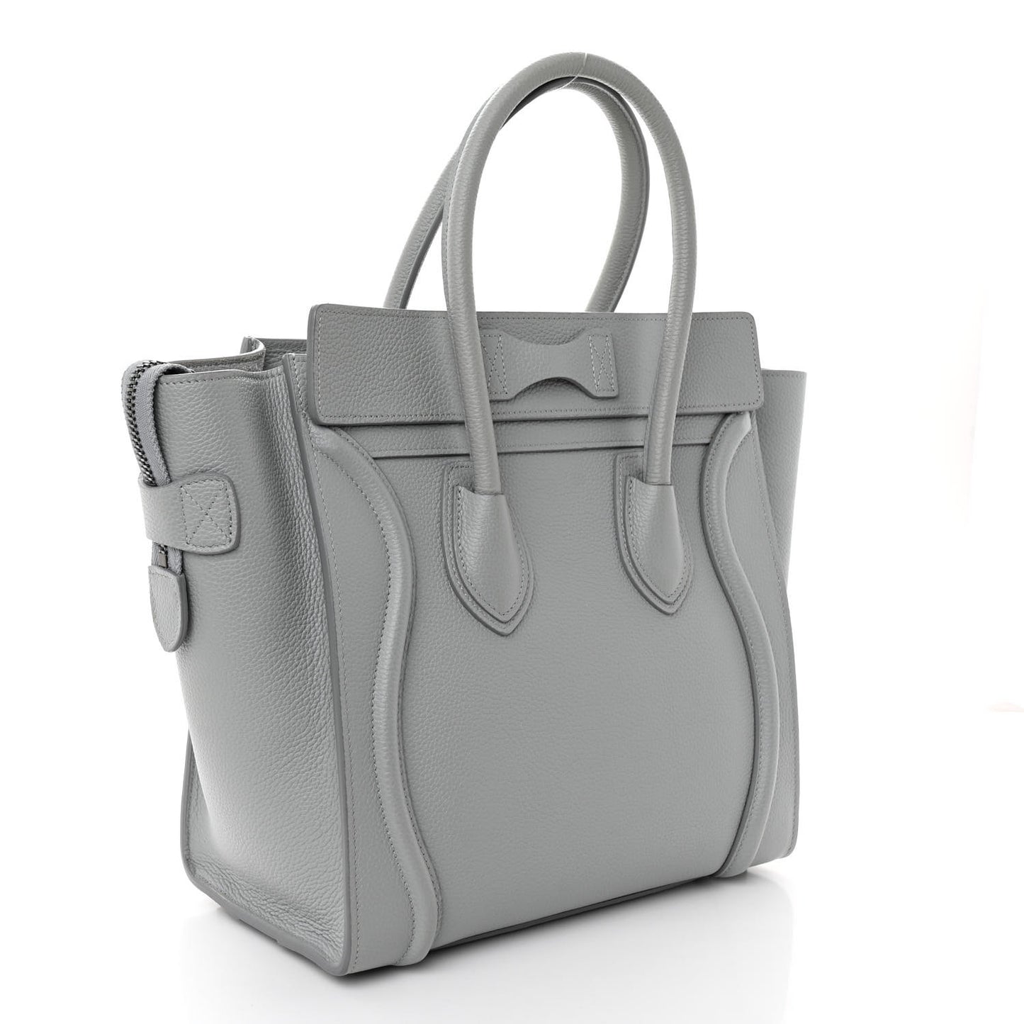 Baby Drummed Calfskin Micro Luggage Sky