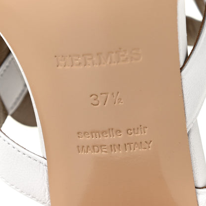 Hermes Nappa Bikini Sandals 37.5 White 10 of 14