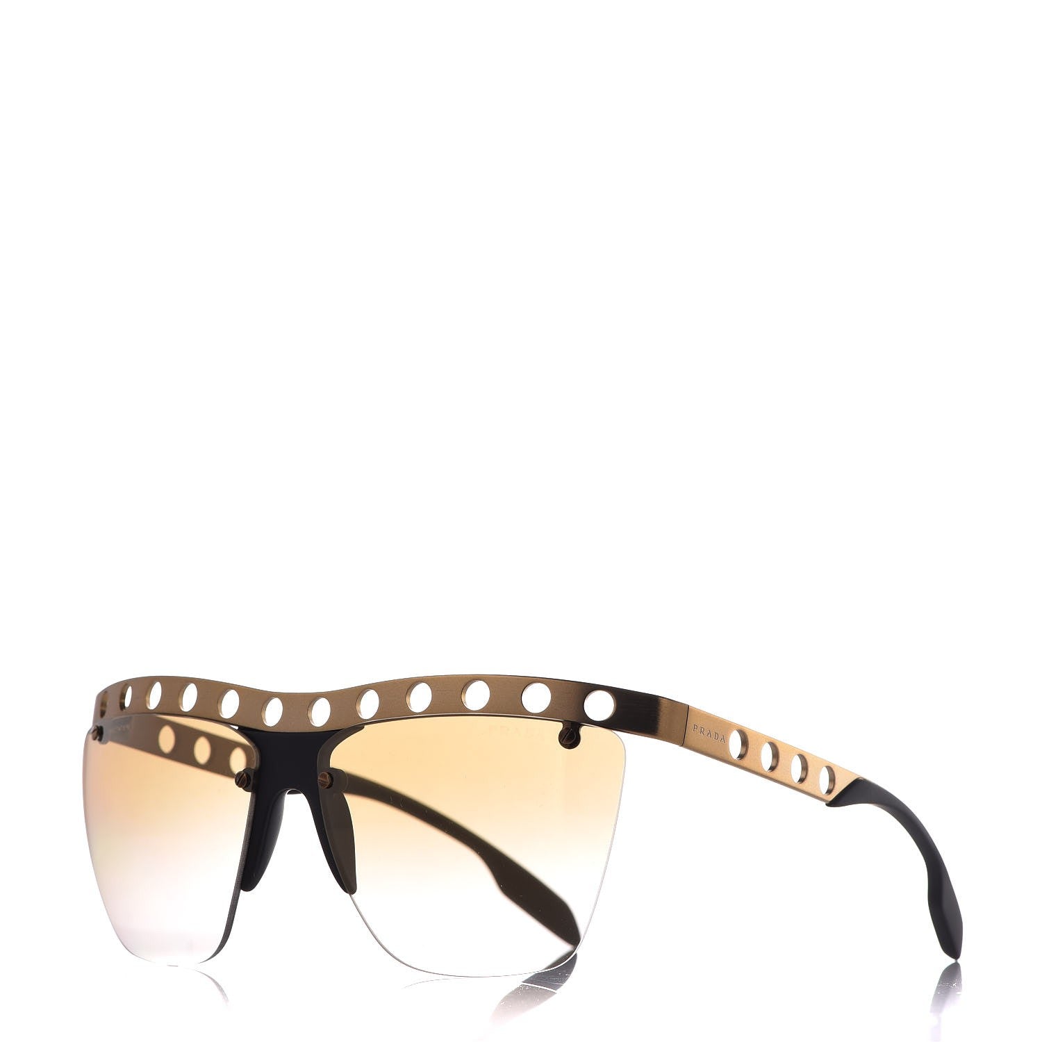 Prada Metal Perforated Sunglasses SPR 53R Bronze 1 of 9