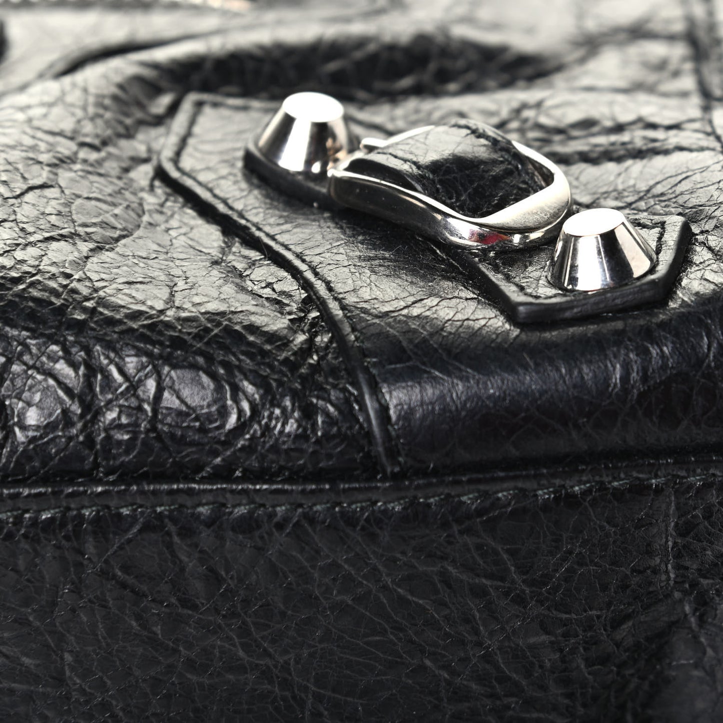 Agneau Classic Silver Hardware Mini City Black