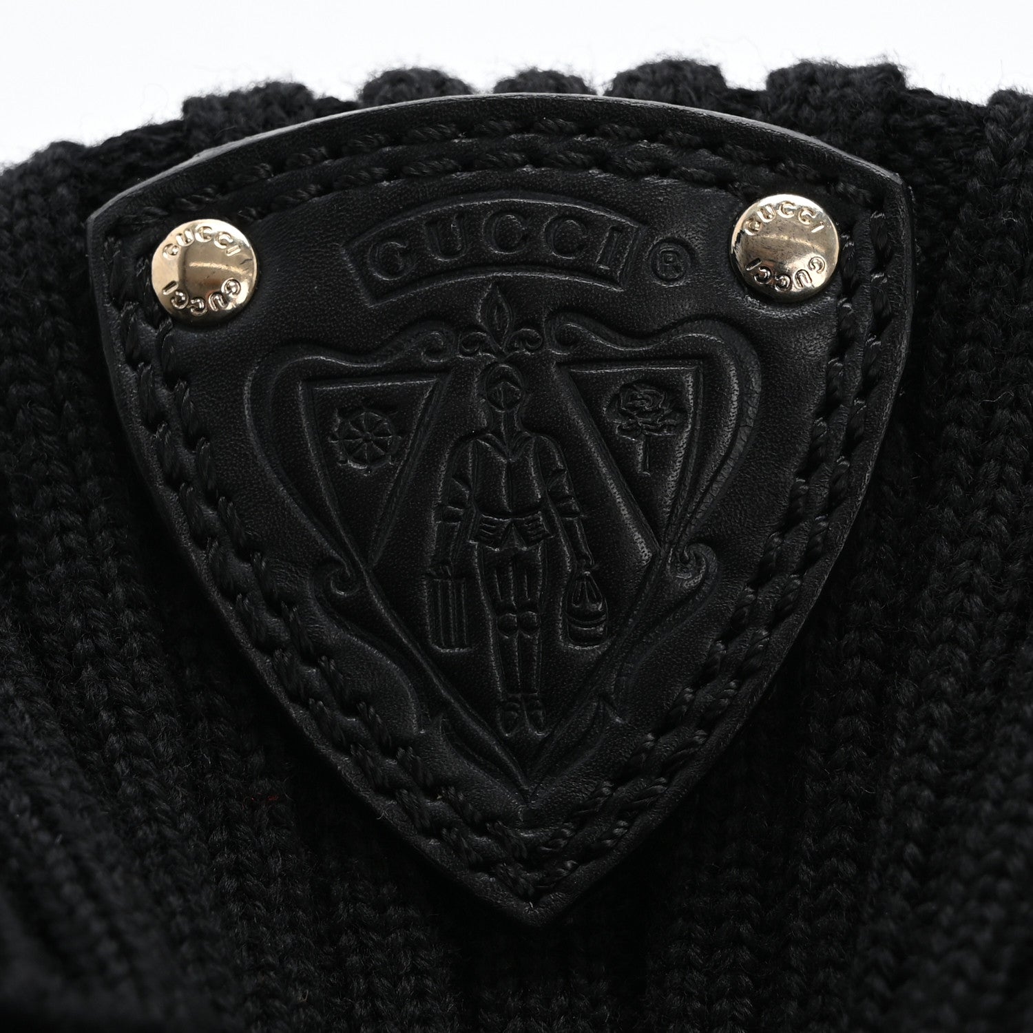 Gucci Wool Calfskin Knee Length Sock Boots 37.5 Black 8 of 11
