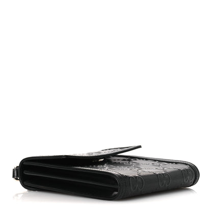 Gucci Calfskin GG Tennis Embossed Messenger Bag Black 6 of 21