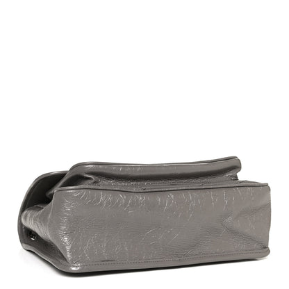 Saint Laurent Crinkled Calfskin Matelasse Monogram Medium Niki Chain Satchel Fog 4 of 14