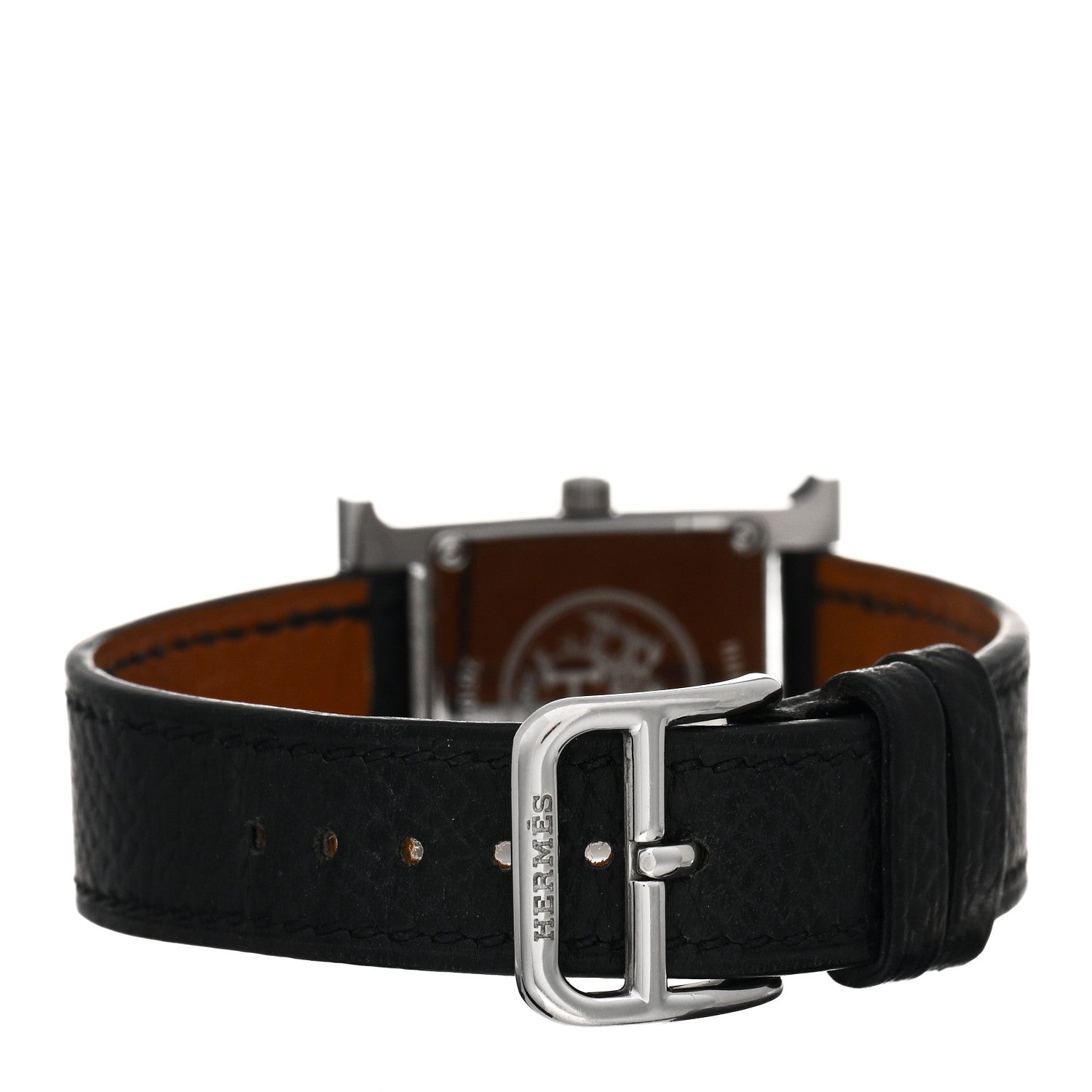 Hermes Stainless Steel Epsom 21mm Heure H Hour Quartz Watch Noir 3 of 5