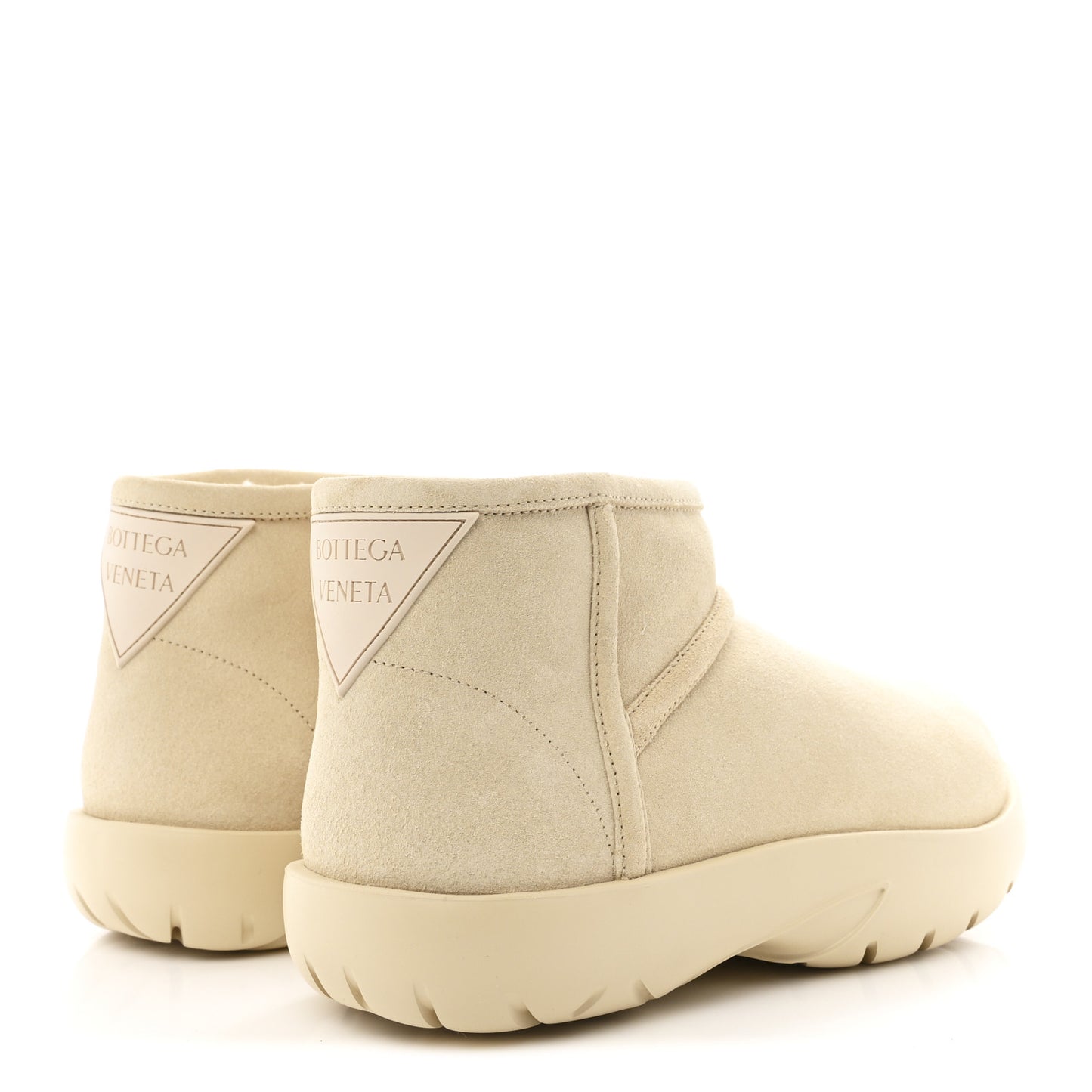 Suede Shearling Snap Ankle Boots 36 Porridge