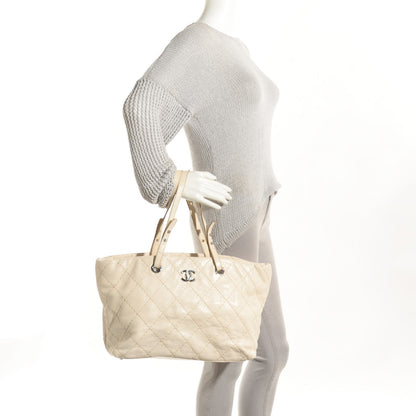 Chanel Glazed Calfskin Large On The Road Tote Beige Clair 2 of 7