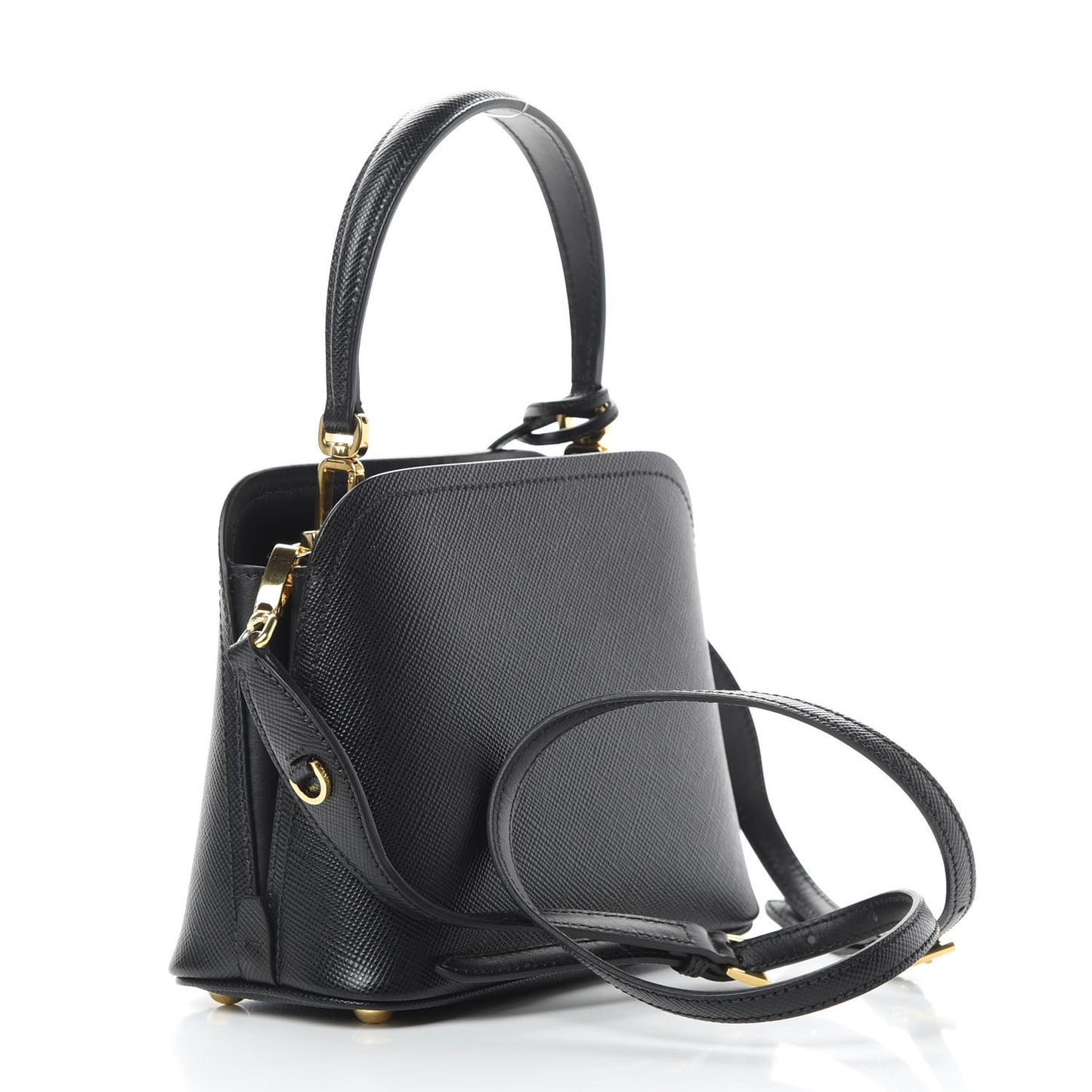 Saffiano Cuir Micro Matinee Tote Black