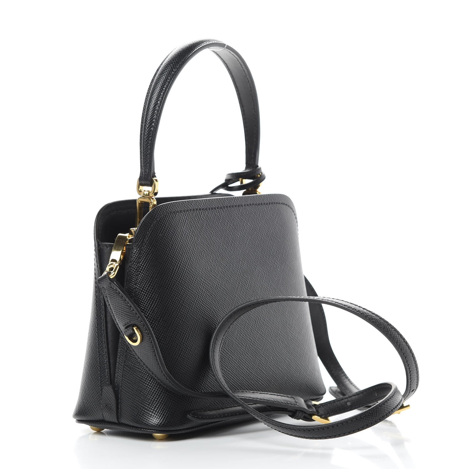 Prada Saffiano Cuir Micro Matinee Tote Black 4 of 10