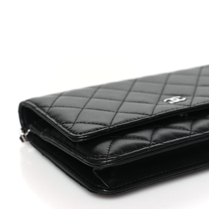 Chanel Lambskin Quilted Wallet On Chain WOC Black 9 of 12