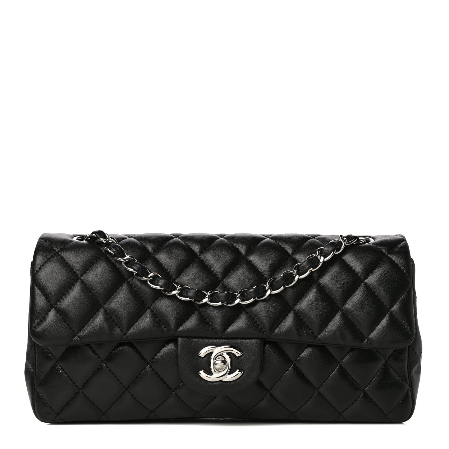 Lambskin Quilted East West Flap Black