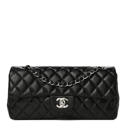 Chanel Lambskin Quilted East West Flap Black 1 of 13
