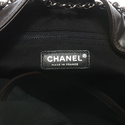 Chanel Calfskin Drawstring CC Bucket Bag Dark Brown 6 of 7