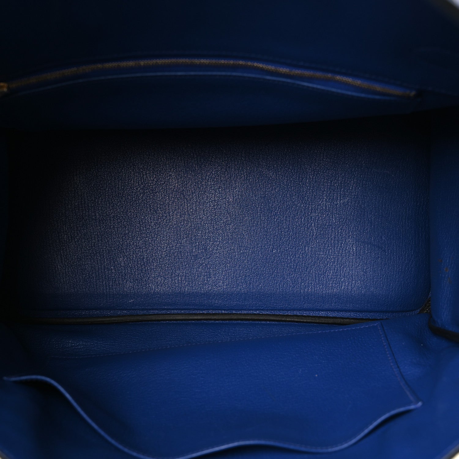 Hermes Togo Horseshoe Birkin 35 Bleu Electrique 5 of 14
