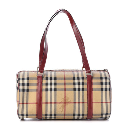 Burberry Haymarket Check Barrel Bag Red 1 of 11