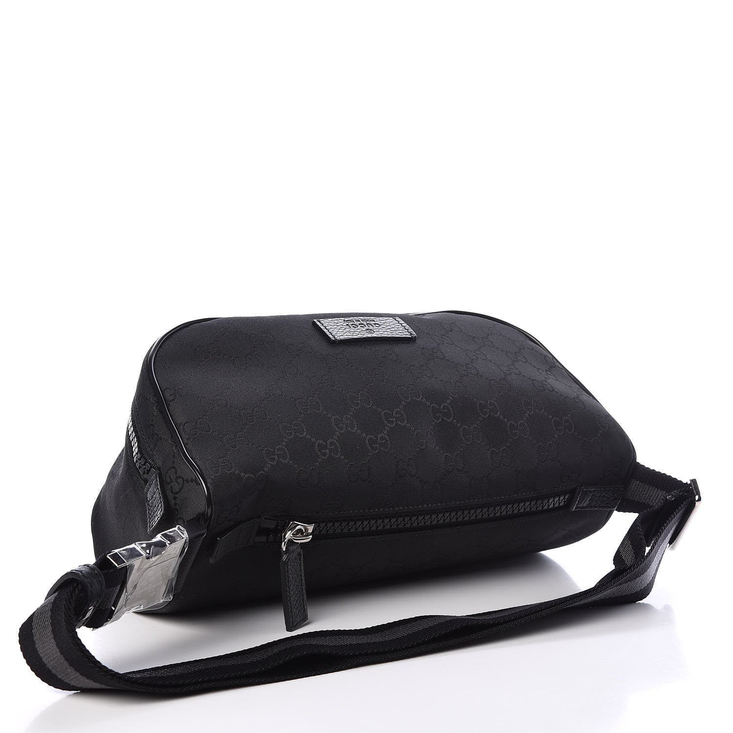 Gucci Nylon Monogram Fanny Pack Belt Bag Black 4 of 10