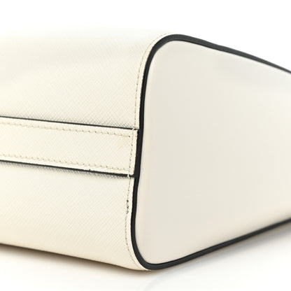 Prada Saffiano Soft Calfskin Small Zippered Tote White 7 of 10