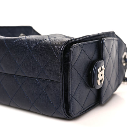 Chanel Metallic Caviar Quilted Mini Chanel 25 Handbag Dark Blue 10 of 11
