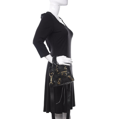 Balenciaga Chevre Gold Metallic Edge Hardware Mini City Black 3 of 11