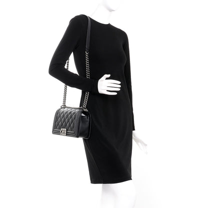 Chanel Calfskin Double Stitch Medium Boy Flap Black 2 of 9