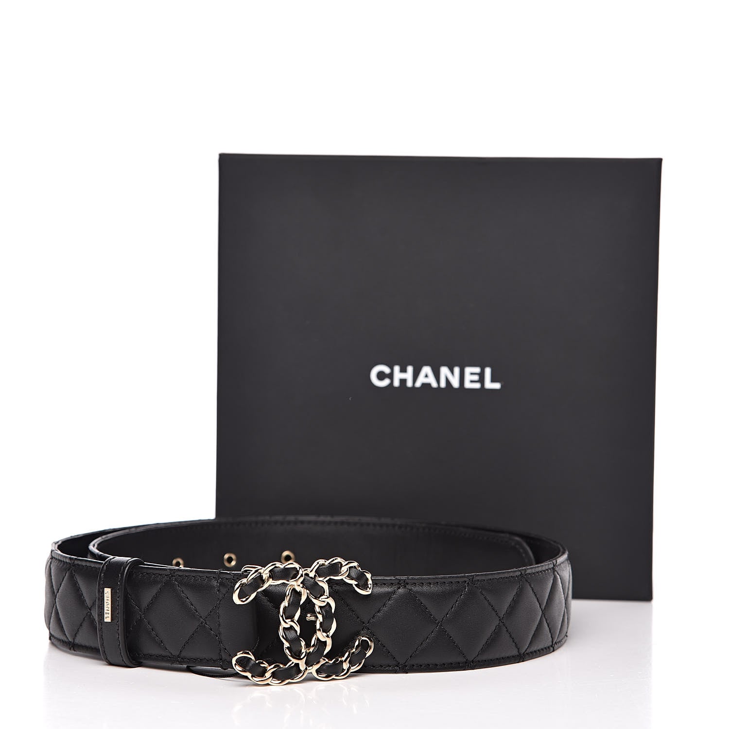 Chanel Lambskin Quilted CC Chain Belt 85 34 Black 7 of 7