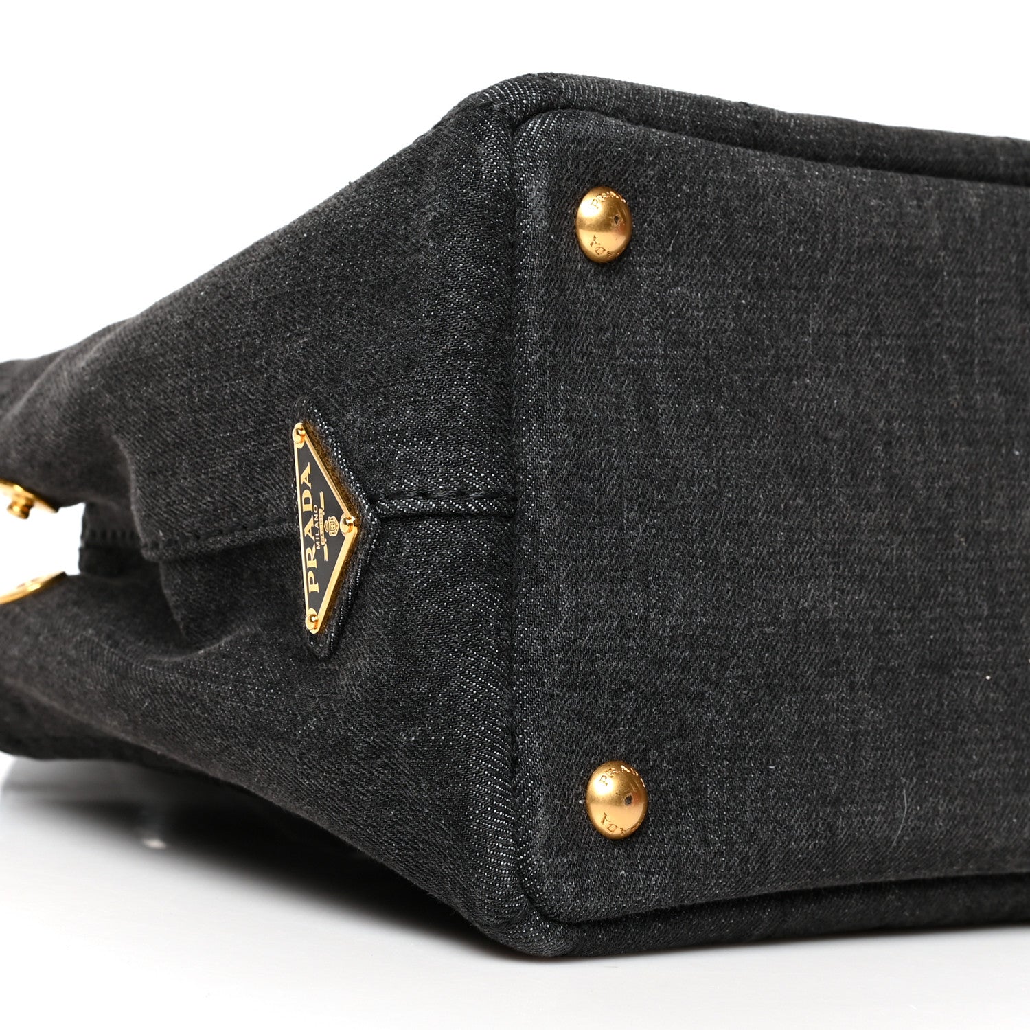 Prada Denim Small Logo Tote Black 7 of 8