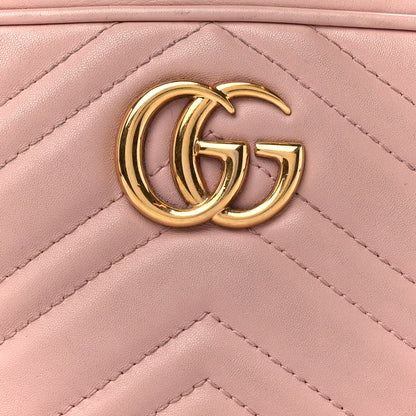 Gucci Calfskin Matelasse Mini GG Marmont Chain Shoulder Bag Perfect Pink 9 of 11
