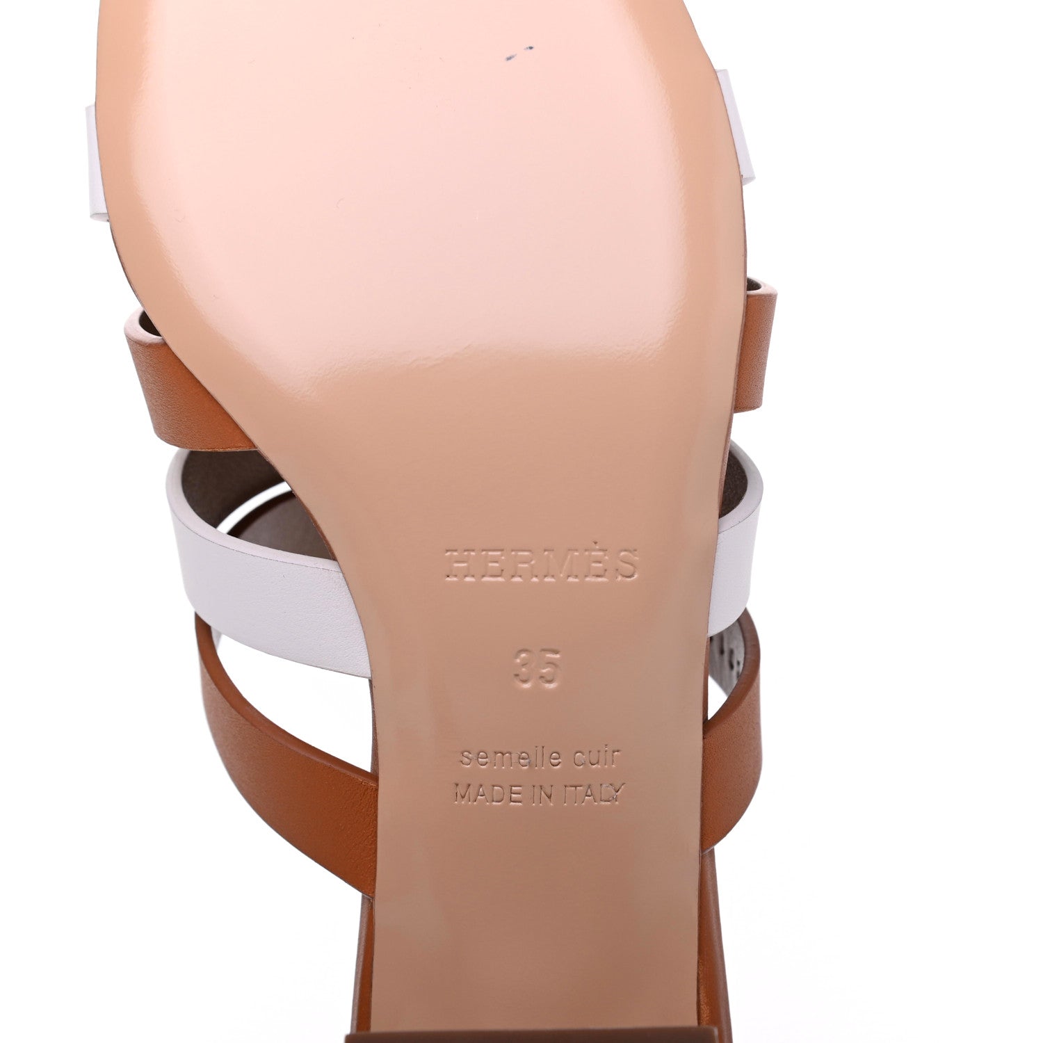 Hermes Calfskin Amica Sandals 35 White Natural 6 of 10