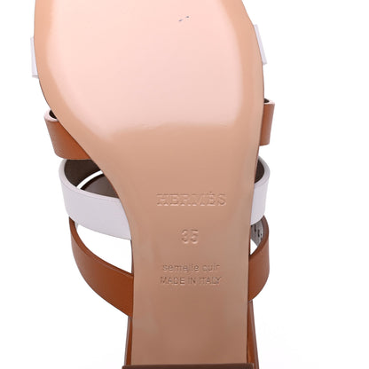 Hermes Calfskin Amica Sandals 35 White Natural 6 of 10