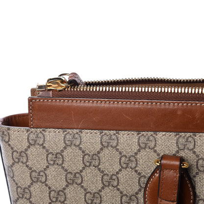 Gucci GG Supreme Monogram Medium Zippered Bucket Tote Beige Tuscany 13 of 15