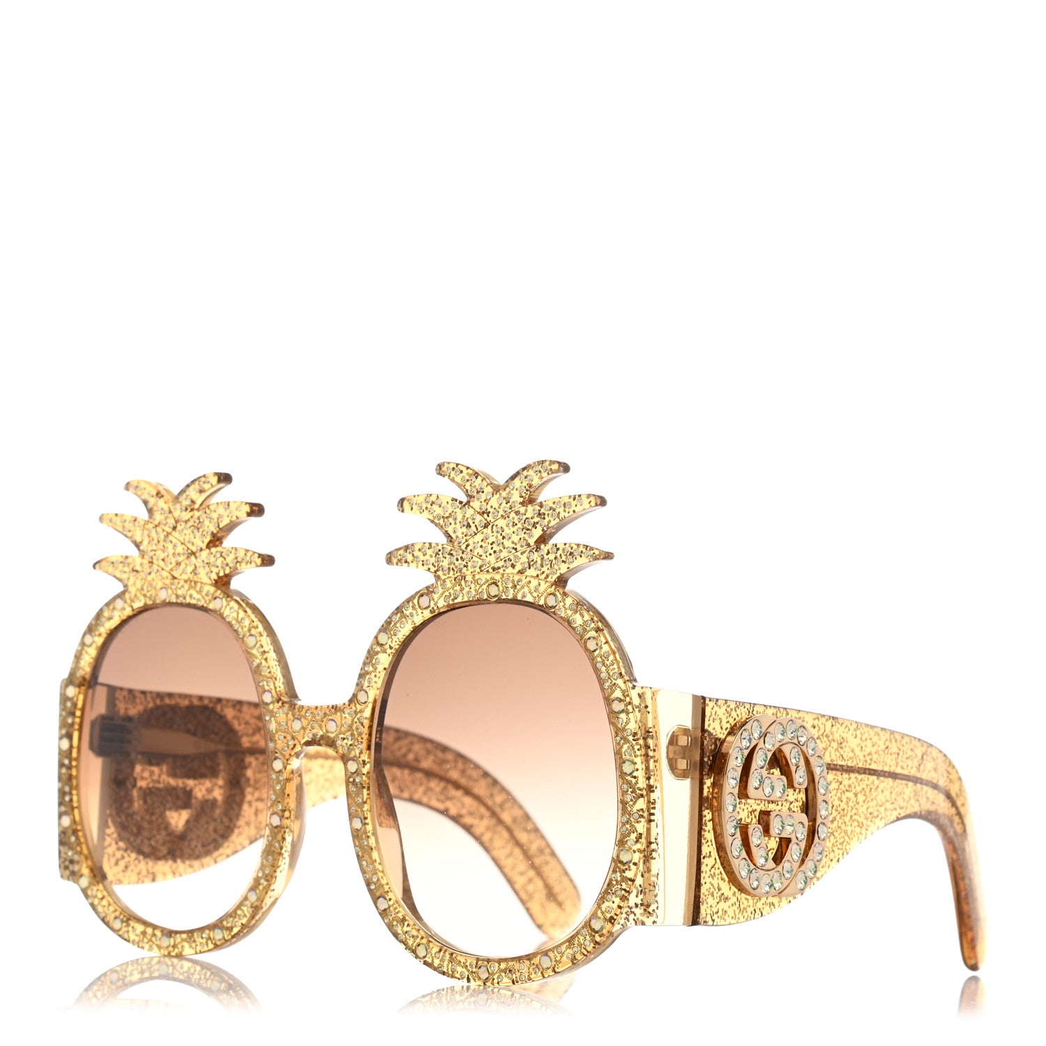 Gucci Acetate Pineapple GG0150/S Sunglasses Gold 1 of 7