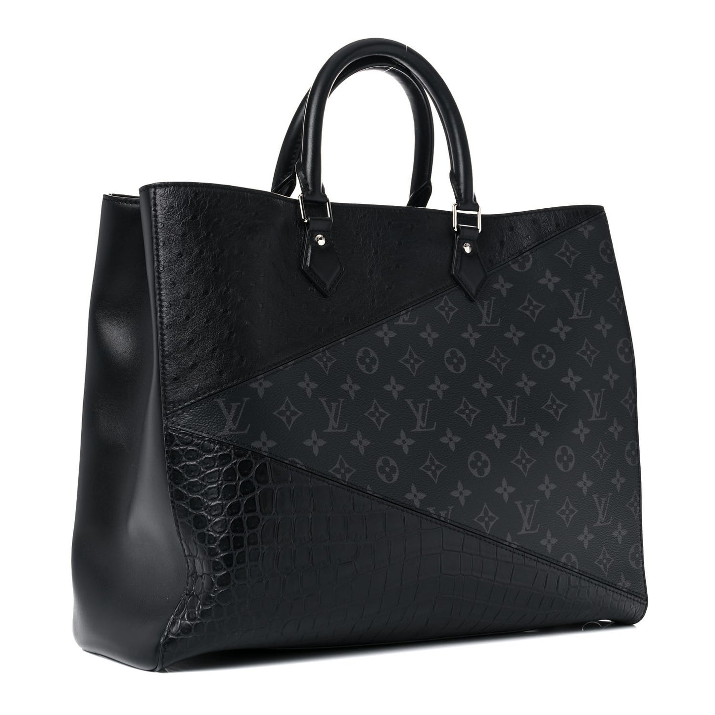 Ostrich Crocodile Monogram Eclipse Grand Sac
