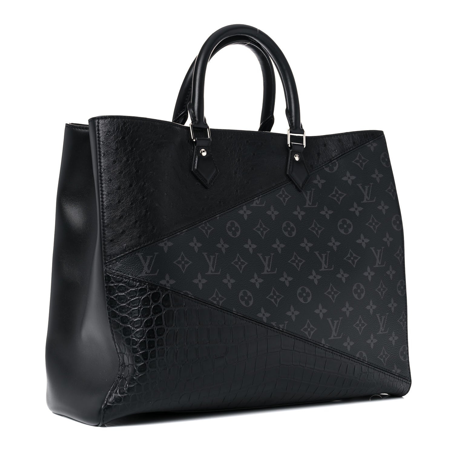 Louis Vuitton Ostrich Crocodile Monogram Eclipse Grand Sac 4 of 13