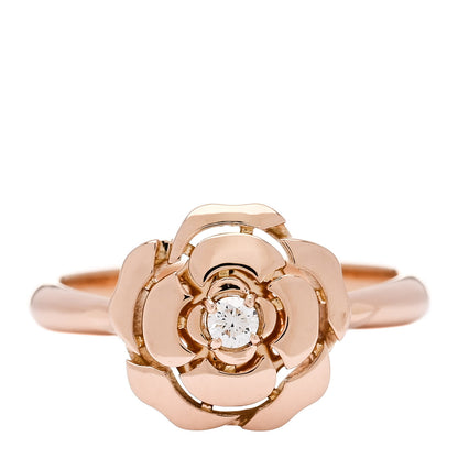 Chanel 18K Rose Gold Diamond Extrait de Camelia Ring 49 4.75 1 of 6