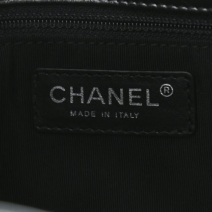Chanel Metallic Crackled Calfskin Quilted Medium Big Bang Hobo Black 7 of 8