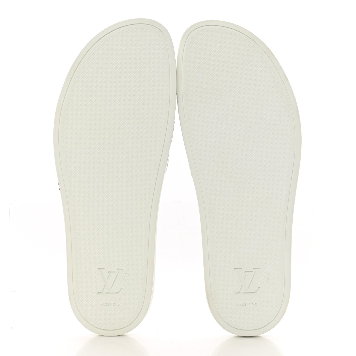 Louis Vuitton Metallic Rubber Embossed Monogram Mens Waterfront Mules 10 5 of 8