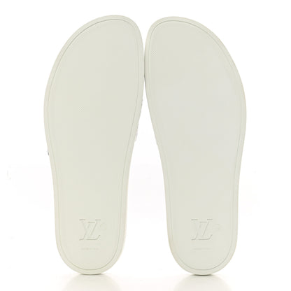 Louis Vuitton Metallic Rubber Embossed Monogram Mens Waterfront Mules 10 5 of 8