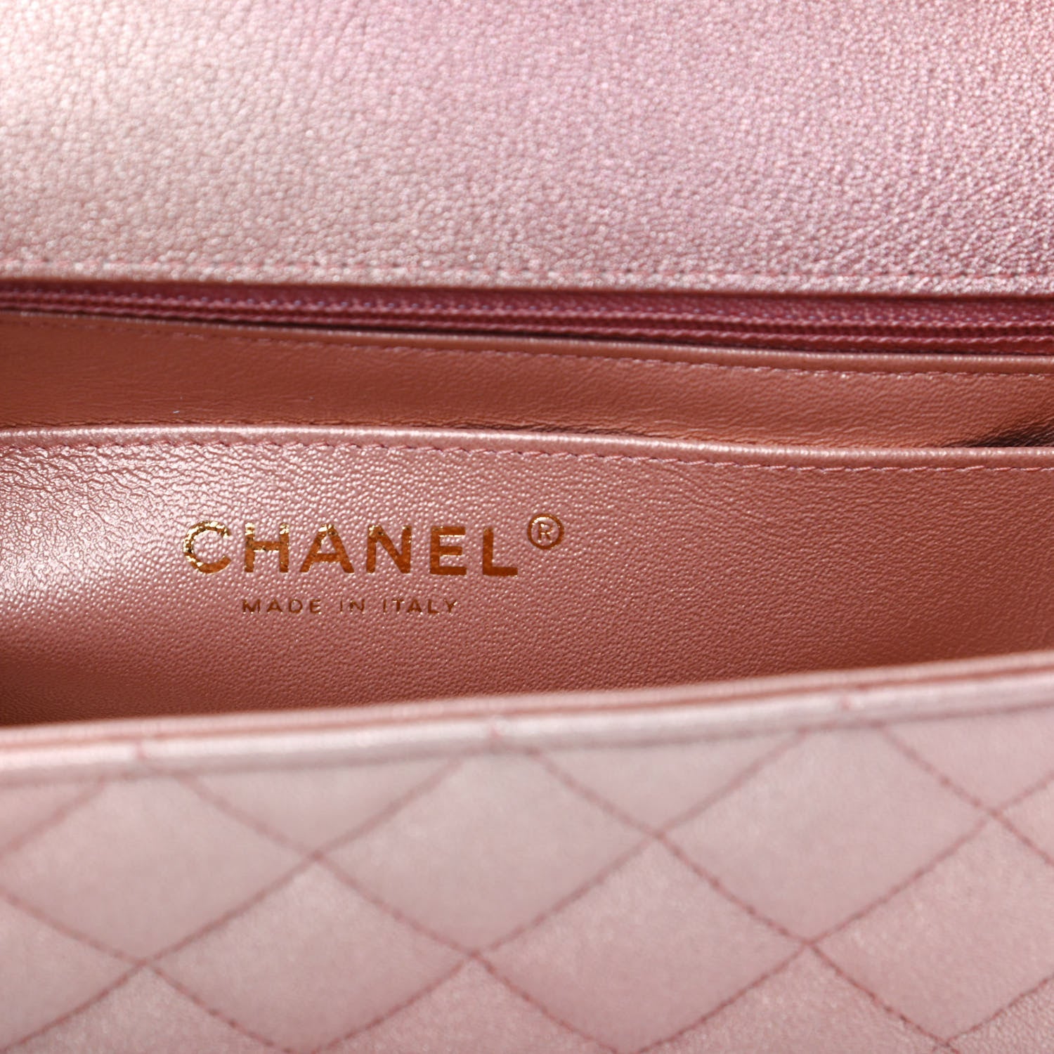Chanel Metallic Lambskin Quilted Ombre Mini Rectangular Flap Pink 6 of 10