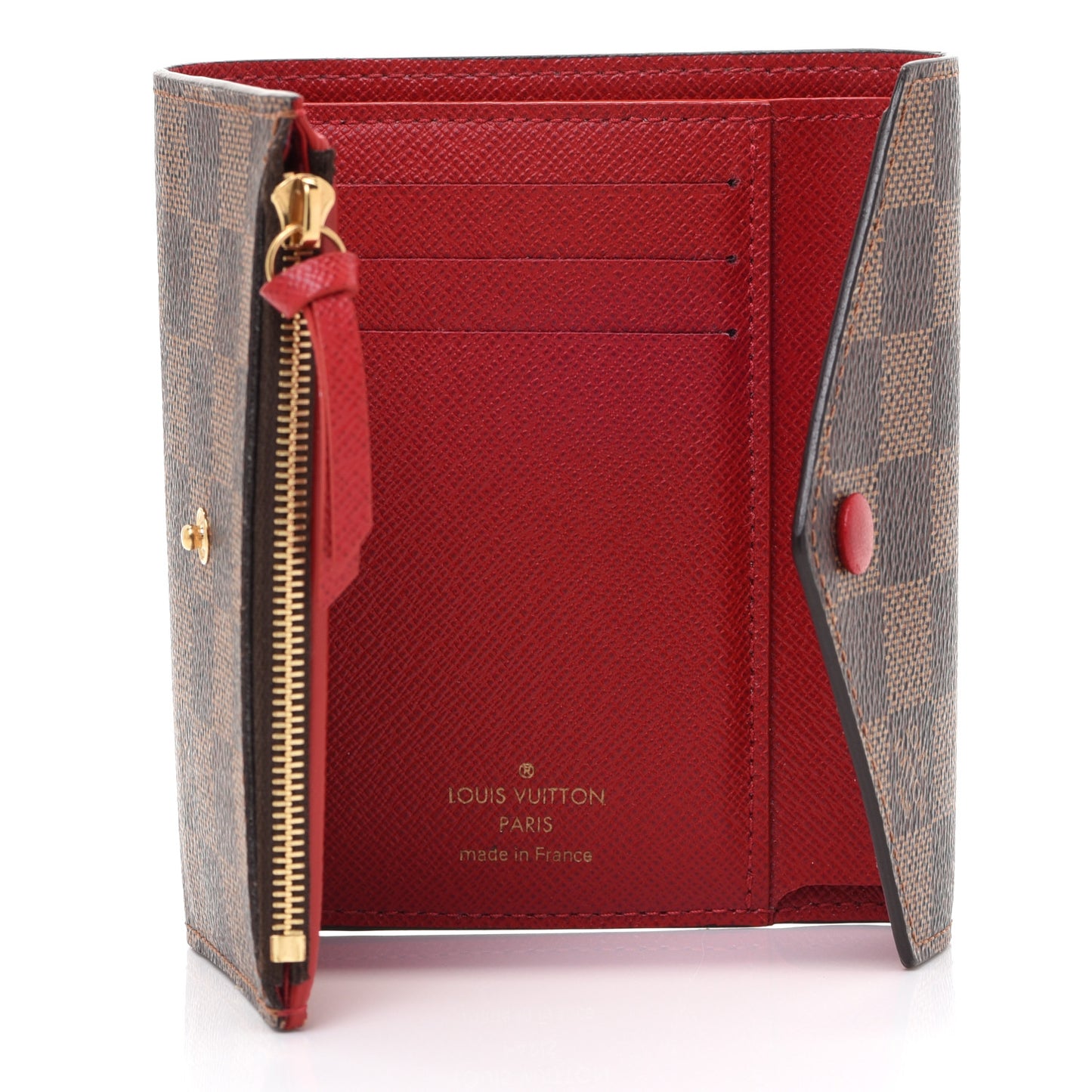 Damier Ebene Victorine Wallet Cherry