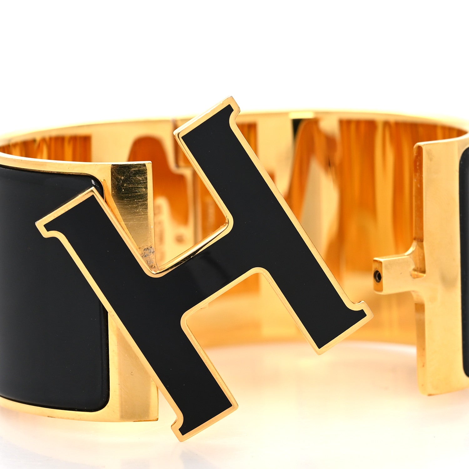 Hermes Enamel Extra Wide Clic H Bracelet PM Black 4 of 5