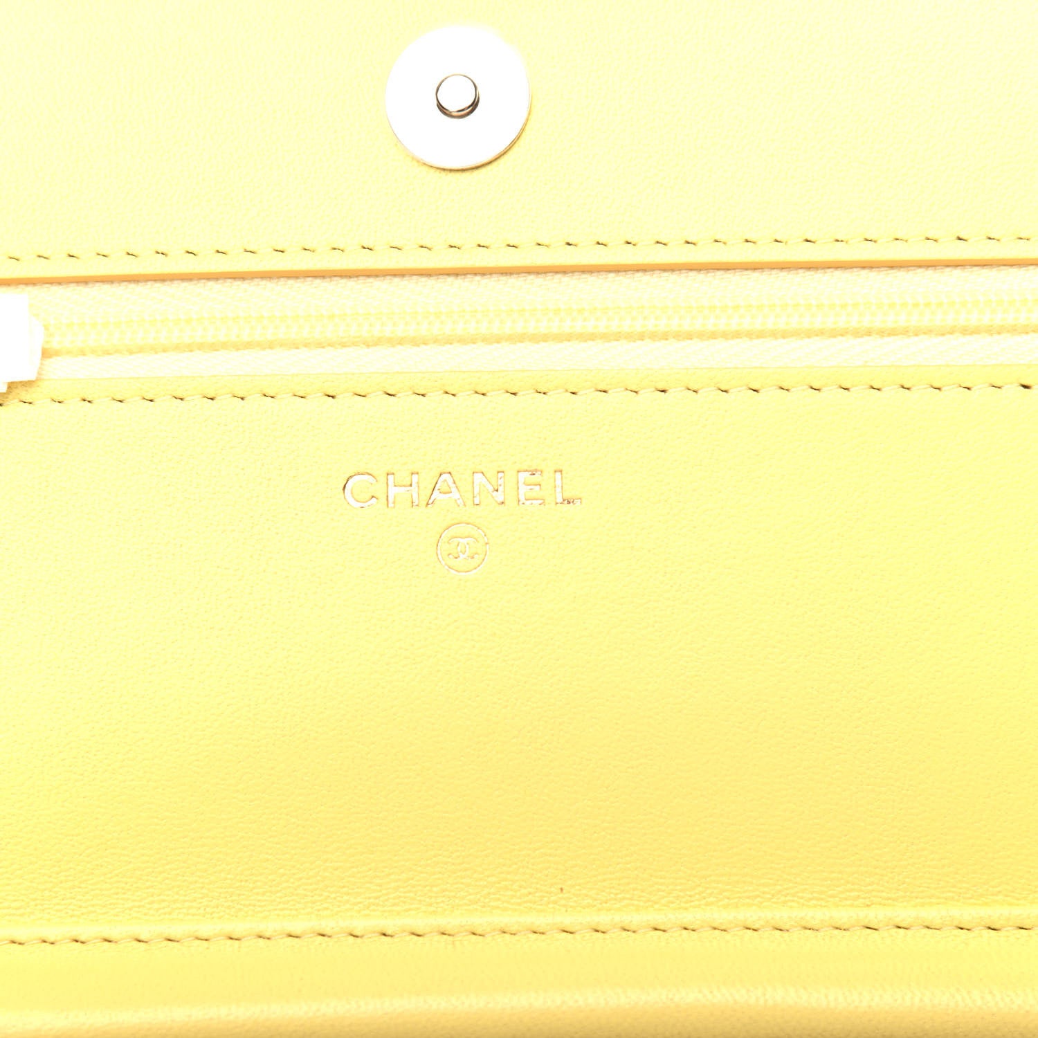 Chanel Lambskin Quilted Wallet On Chain WOC Pink Yellow 6 of 11