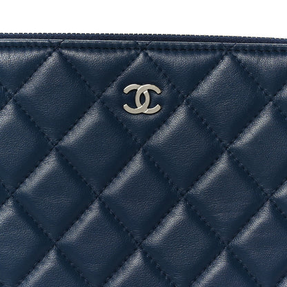 Chanel Lambskin Quilted Large Cosmetic Case Navy 8 of 8