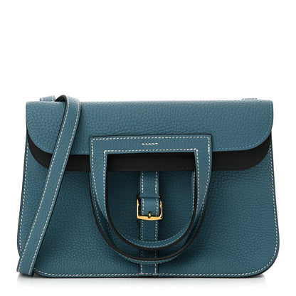 Hermes Taurillon Clemence Halzan 25 New Bleu Jean 1 of 11