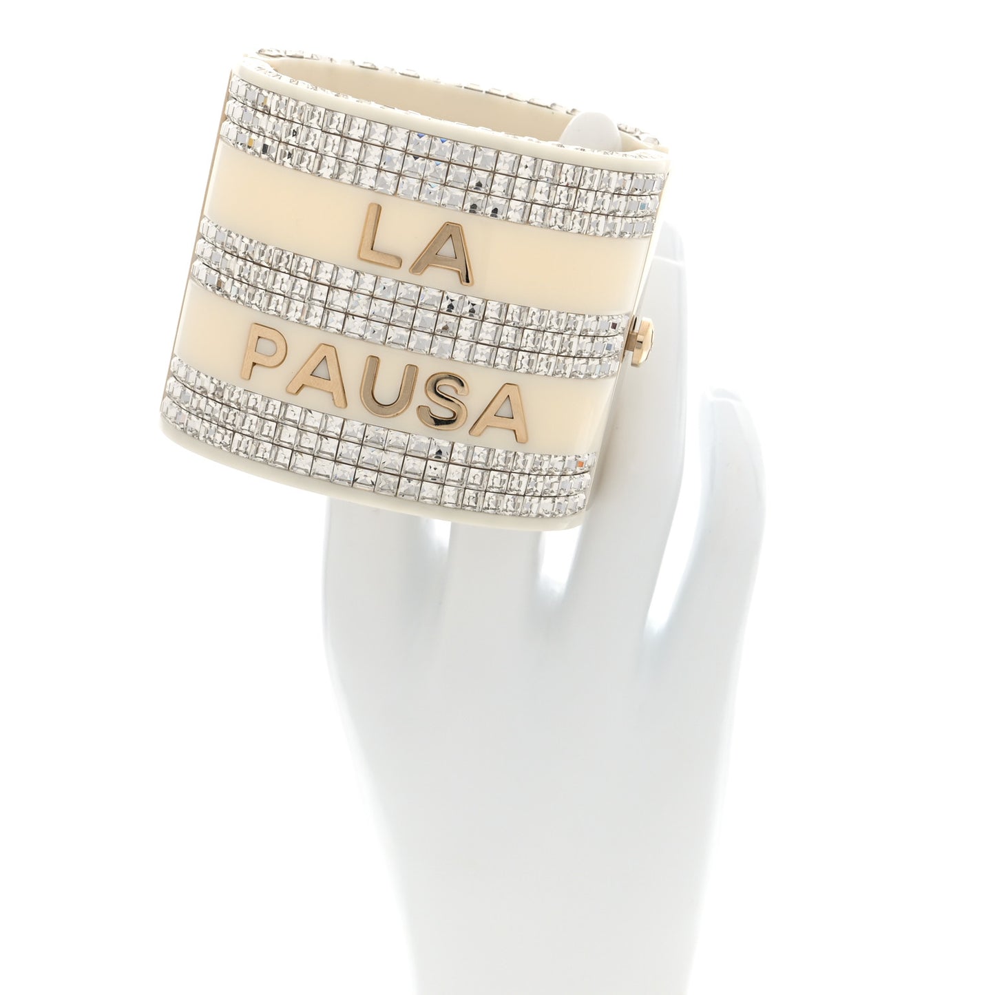 Resin Crystal CC La Pausa Cuff Beige