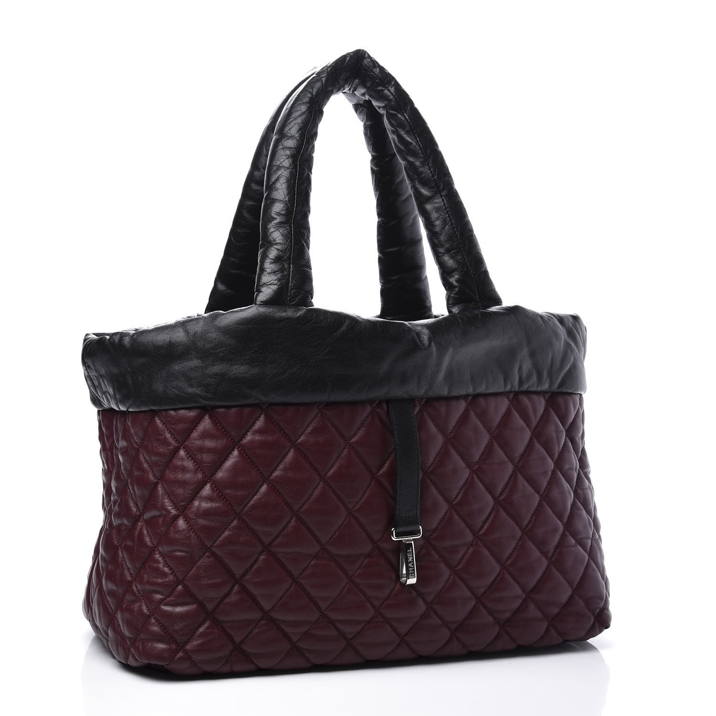 Lambskin Quilted Medium Coco Cocoon Reversible Tote Black