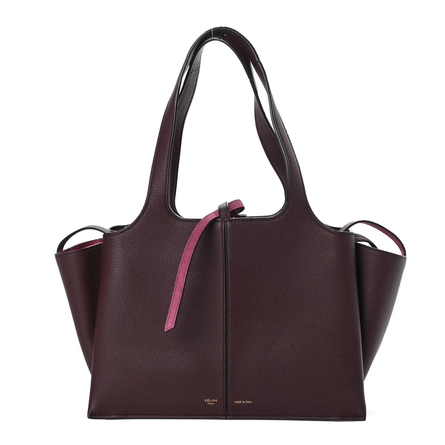 Baby Grained Calfskin Small Tri-Fold Bag Burgundy