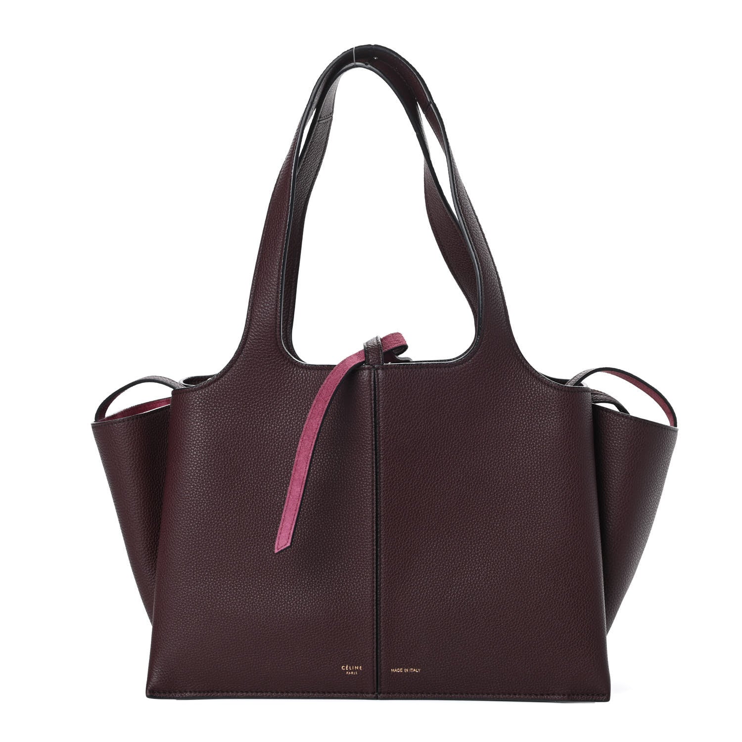 Celine Baby Grained Calfskin Small Tri-Fold Bag Burgundy 1 of 9